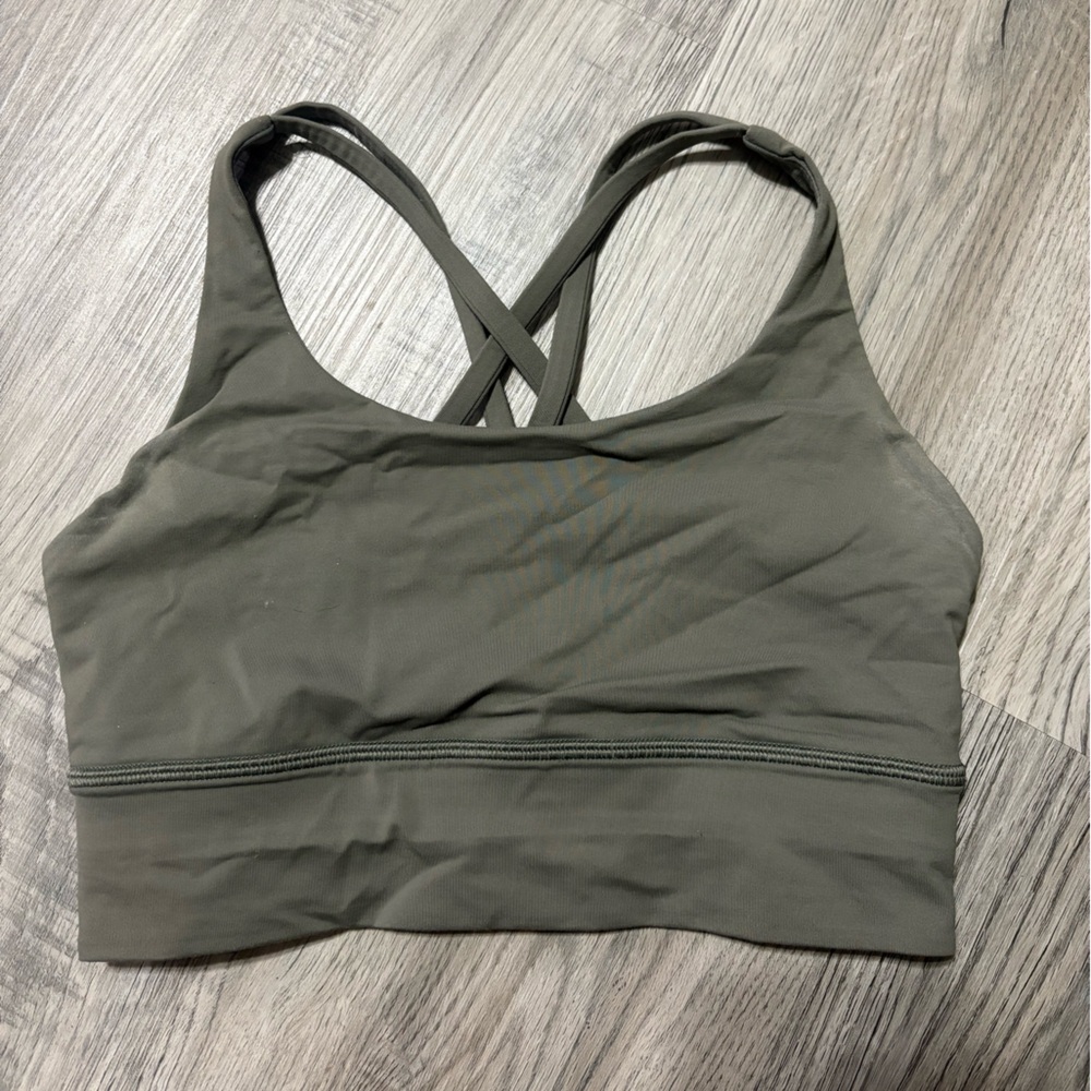 Olive green lululemon sports bra
